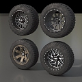 Wheel Hub Tire Auto Wheel Wheel Wheel Tire Low Face Number Low Mold Simple Mold Game Sub-era Film and Television Super Realistic High Precision 3d model