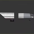 3D Model of Modern Transport Vehicle With White Trailer Transparent Cockpit and Wheels