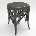 Contemporary Stylish Stool With Intricate Metal Frame Design And Comfortable Seat Surface