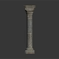 Vintage Style Stone Column Decorative Architectural Element With Textured Surface And Classic Design 3d model