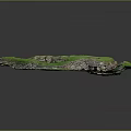 Realistic Terrain Model Featuring Green Grass Stone Walls and Ancient Depressions