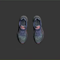 Blue and Pink Running Shoes With Mesh Upper Blue Laces Pink Tongue and Cushioned Sole