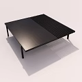 Modern Black Coffee Table With Slatted Design Smooth Surface And Sleek Legs 3d model