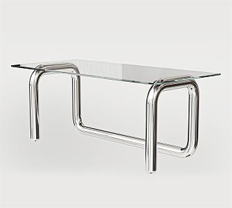 Modern dining table steel tube dining table 3d model