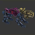 Complex Mechanical Tiger 3D Model With Metal Structure And Detailed Mechanical Parts