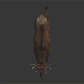 Detailed Brown Deer With Large Antlers Walking On Dark Background Sculpture