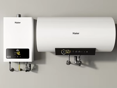 Haier Modern Water Heaters For Home Use With Digital Display And Storage Design 3d model