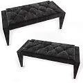 Modern Black Velvet Tufted Ottoman With Sleek Legs And Comfortable Design
