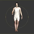 3D Male Character In Sleeveless Top Shorts And Sandals Against Dark Gradient Background