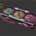 High Performance Computer Graphics Card With Three Cooling Fans And Aluminum Heat Sink Design