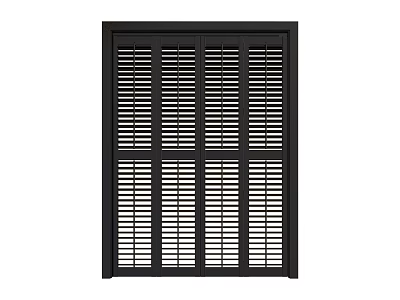 Black Louvered Folding Door with Modern Slatted Design for Interior or Exterior Use 3d model