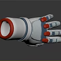 Futuristic Mechanical Glove Design With Silver Body And Pink Finger Accents