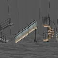 Modern Staircase Collection With Straight Spiral And Curved Designs Wooden Steps Metal Railings