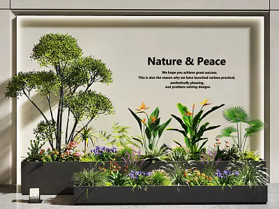 Indoor Landscape With Natural Plants Tall Trees And Peaceful Ambiance 3d model