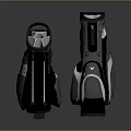 Stylish Golf Bag Design With Black Gray And White Color Strap Compartments And Durable Material