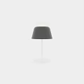 Two Modern Table Lamps With Black Shades And White Base Pole Design 3d model