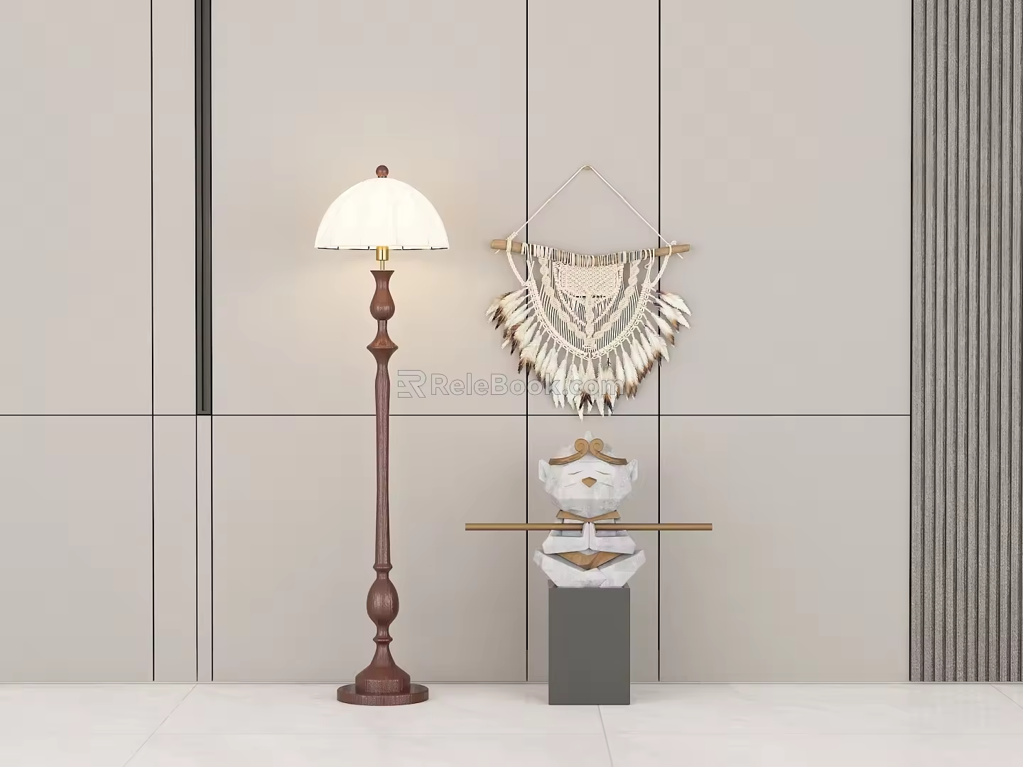 French retro floor lamp 3d model
