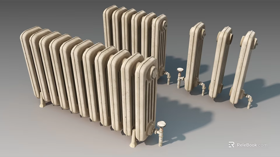 Industrial Cast Iron Radiators Efficient Heavy Duty Heating Equipment Solutions 3d model 