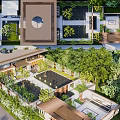 Traditional Garden Landscape Design With Courtyard Stone Pathways And Lush Greenery