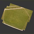 Polygonal Green Field With White Boundary Lines And Open Grass Area