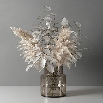 Modern Vase Reed Vase Dried Flowers Dried Branches 3d model