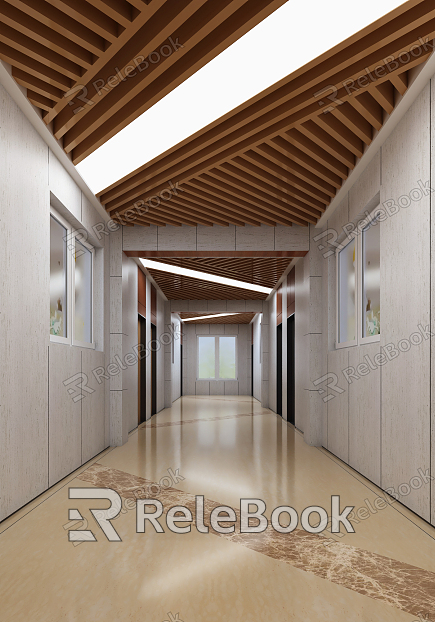 Modern Corridor School Hall Corridor model