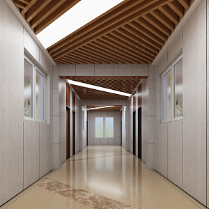 Modern Corridor School Hall Corridor 3d model