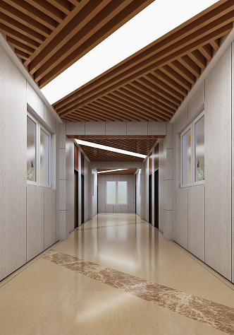 Modern Corridor School Hall Corridor 3d model