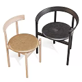 Modern Minimalist Dining Chairs With Wooden Frame And Contrasting Seat Colors
