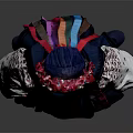 Traditional Ethnic Clothing With Embroidered Blouse Colorful Sash And Decorative Headpiece