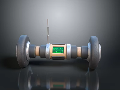 Kids Electronic Dumbbell Toy With Green Display Screen And Antenna 3d model