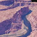 Red Rock Canyon Natural Landscape With Winding River And Aerial View Scenery