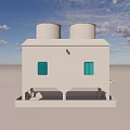 Industrial Air Conditioning Fan With Dual Cylindrical Top Units And Grille Structure
