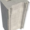 Modern Architectural Bridge Structure With Concrete Pillars And Steel Bar Details