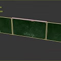 Set of Three Green Chalkboard Wall Hanging with Sample Writing on Gray Background