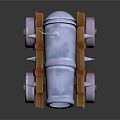Vintage Cannon With Metal Barrel Wooden Carriage And Spoked Wheels
