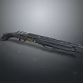 Black Tactical Shotgun With Wooden Stock Metal Barrel And Detailed Body Design