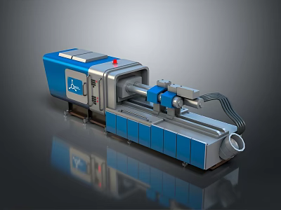 Advanced Blue Industrial Machinery With Control Panel Roller Pipes And Production Components 3d model
