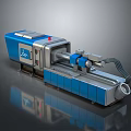 Advanced Blue Industrial Machinery With Control Panel Roller Pipes And Production Components 3d model