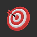 Dart As Weapon Hitting Bullseye On Red And White Target Board