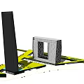 Modern Office Building Complex With Tall Tower Square Structure And Glass Facade