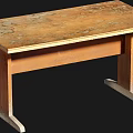 Wooden Desk With Natural Tabletop Texture And Simple Metal Legs For Home Office
