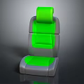 Green And Gray Car Seat Design Featuring Cushioned Backrest And Seat Cushion