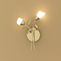 Modern Golden Wall Lamps With White Round Shades And Branch Design Decorative Lighting