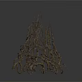 Dry Twisted Plant Branches With Natural Textured Vines And Curved Stems