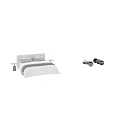 Stylish Double Bed Designs In Light And Dark Gray With Bedding And Nightstands
