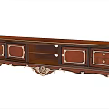 Classical Brown Wooden TV Stand With Carved Drawers And Decorative Legs