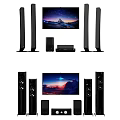 Home Theater Audio System with Floorstanding Speakers Center Subwoofer and AV Receiver