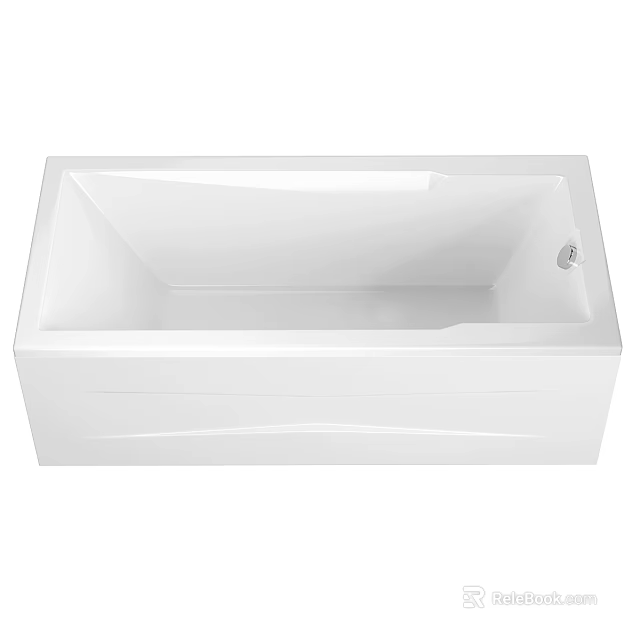 Modern White Freestanding Bathtub with Sleek Design and Smooth Finish for Bathroom Interior 3d model 