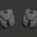Pair of Gray Tactical Knee Pads With Textured Surface And Black Straps